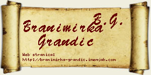 Branimirka Grandić vizit kartica